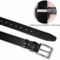 Miniatyrbilde 5 av 5: Lærbelte for menn til casual jeansbukser, spenne i legering, bredde 38 mm