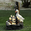 Miniatyrbilde 1 av 3: Hagedyrstatue Solfontene Led Lys Hagekunst Deko Utendørs Hageskulptur (B)