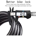 Miniatyrbillede 2 af 5: Sort cykel lås, cykel lås lang 120cm x 12mm, kabel lås til cykel scooter motorcykler cykel port med 5 cifret smart kode og klapvogn cykel, cykel lås
