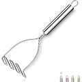 Miniatyrbillede 1 af 5: Kartoffelmoser, (9 tommer) Heavy Duty Rustfrit Stål Metal Kartoffelmoser Med Spejlpolering, Kartoffelmoser Redskab, Håndholdt Kartoffelmoser, Puree