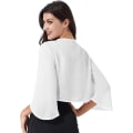 Miniatyrbild 3 av 4: Kvinnors Sjal Bröllop Fest Chiffon Cape Ceremoni Cocktail Cardigan Sjal Stole