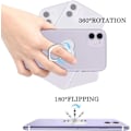Miniatyrbillede 3 af 5: 6-delt transparent mobiltelefon ringholder (hjerteformet og rund), cirkulær ring og hjerteformet 360 graders roterende universel ringspændegreb