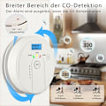 Miniatyrbilde 2 av 5: Karbonmonoksiddetektor 85 DB, CO-detektor med LCD-skjerm, EN 50291 Batteridrevet karbonmonoksiddetektor (3 AA-batterier ikke inkludert)