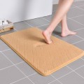 Miniatyrbilde 1 av 4: Tykk korallfleece, sakte rebound absorberende gulvmatte, sklisikker matte, dørmatte for hjemmebruk (gul rombe, 60*90cm)