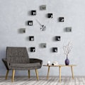 Miniatyrbild 5 av 5: Stor väggklocka 31,5 cm enkel silver utan nummer ramfri DIY klockrörelsemekanism med långa visare