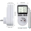 Miniatyrbillede 2 af 5: Termostat stikdåse, temperaturregulator, programmerbar digital timer med probe, sæt termostat drivhusvarme, 1 stk akvarium