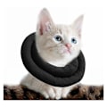 Miniatyrbild 1 av 4: Svart krage för justerbar katt, mjuk återhämtningskrage för katter, djurskyddskrage efter operation, S (25cm)