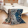 Miniatyrbillede 4 af 5: 1 stykke 160x130cm Plaid Tæppe Tricotic stjernehimmel dekoreret med komfortable bløde boheme-frynser Beskytter mod kulde til sofa sofa til hvile