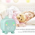 Miniatyrbild 3 av 5: (Grön) Väckarklocka Barn Flickor Pojkar LED Digital Växarklocka, Dinosaurie Digital Växarklocka, Justerbar Volym Timer, Snooze Nattljus USB Laddningsbar