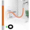 Pikkukuva 1 / 5: Hanajatkon putki 20cm suihkuletkun jatko pyörivä 360 ° oranssiin kylpyhuoneeseen keittiöön