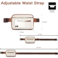 Miniatyrbild 3 av 5: Fanny Packs för kvinnor Cross Body Bag Läder Bältesväska Fashionable Midjeväska med justerbar rem Beige Brun