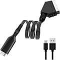 Miniatyrbild 5 av 5: Sadllash adapter till HDMI, scart-omvandlare till HDMI med HDMI-kabel, Scart till HDMI-omvandlare, för Full HD TV 720p/1080p, video audio för DVD-läsare Sky