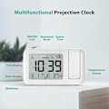 Miniatyrbild 5 av 5: Väckarklocka, digital väckarklocka med 180° projektion, innetermometer, 4 justerbara ljusstyrkor, volymjustering, 12/24h justering, funktion