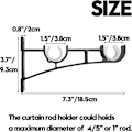 Miniatyrbilde 2 av 5: 4 gardinstangbraketter i tungt metall, gardinstangbraketter for dobbelt gardinstang, gardinstangbraketter for takmontering, gardinstangbraketter