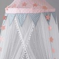 Miniatyrbillede 3 af 5: Baby Børne Seng Baldakin, Blå Pink Stjerner Myggenet Gardin Baldakin Dome Prinsesse Seng Telt, Soveværelse Indretning Udklædning Læse Legehus (Pink)
