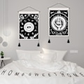Miniatyrbild 3 av 4: Set med 2 Fatima-väggbonader med tofsar, svart ondskeöga-väggbonad, astrologiska stjärnteckens väggkonst, för sovrum vardagsrum, 35x50 cm