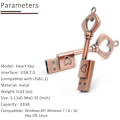 Miniatyrbillede 2 af 5: b Flash Drive, Retro Metal Key Shape Usb Flash Drive Memory Stick Usb 2.0 Pen Drive（Style 1）