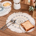 Pikkukuva 4 / 4: Pyöreät Boho-tabletit, pestävät pyöreät Boho-tabletit, Boho-puuvillatabletit, pyöreä Boho-koristelu, luonnonpuuvilla päivittäin, mukautettu