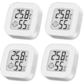 Miniatyrbillede 1 af 5: 4 Mini Indendørs Termometre (Hvid), Digitalt Termometer Hygrometer Bærbart Termometer til Hjem, Akvarium, Børneværelse, Inkubator, Kælder, Skiftende R