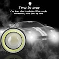 Pikkukuva 3 / 5: 2 KPL Erittäin Kirkas 3.0\" Universaali Projektori LED Sumuvalo 12V 10W Valkoinen COB Halo Enkelin Silmät Renkaat Moottoripyörä Auto Päiväajovalot DRL Ajo Valo