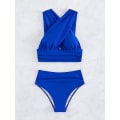 Miniatyrbillede 3 af 4: Dames 2-delt badedragt Criss Cross Ruched S