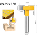 Miniatyrbillede 2 af 5: (B) Parti med 3 T-spor rillefræser 8mm i t-form Bits fræser gult blad skæring