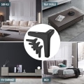 Pikkukuva 5 / 5: 4 kappaleen huonekalujalat, kantavuus jopa 800 kg, 10 cm modernit metalliset pöydänjalat kolmion muotoisena, hiusneulahuonekalujalat kaapille, sohvalle, 16 ruuvilla
