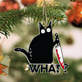 Miniatyrbilde 5 av 5: 8 cm svart katt julepynt - Julepynt til katt - Henges i juletreet - Topper juletreet (svart katt)