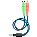 Miniatyrbillede 1 af 5: Dobbelt Jack Mikrofon Headset PC Adapter 3,5mm Han til Dobbelt Hun Audio Splitter Splitter Kabel Fungerer på PS4 eller Xbox Controller, PC, Smartphone,