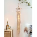 Pikkukuva 1 / 5: Hieno Uni Macrame-unisieppari, Suuri Kutomat Sulka Seinävaate Tassel Koriste Boho Unisieppari Käsityön Koriste-Esine Lahja (Tähti)
