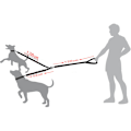 Miniatyrbillede 5 af 5: Hundeeliner til 2 hunde, Tangle-Free Dobbeltline til hunde, der går i træning 360° drejelig justerbar reflekterende længde Dobbelttrådsdeler til to D