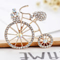 Miniatyrbillede 4 af 4: Retro Klar Krystal Cykel Brosche i Guld