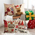 Miniatyrbilde 3 av 5: 4 stk. Putetrekk med juletema, 45 x 45 cm juleputetrekk, juleputetrekk, juleputetrekk til sofa, juleputetrekk