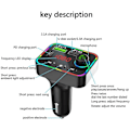 Pikkukuva 4 / 5: Bluetooth-auton FM-lähetin, 38 W:n PD- ja QC3.0-pikalaturin, langaton Bluetooth FM-radiosovitin, bassomusiikkisoitin, FM-auton sarja, tuki han