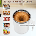 Miniatyrbillede 5 af 5: Selvrørende kop, magnetisk omrører kaffekop, 316 rustfrit stål, perfekt til kontor, udendørs, blander automatisk kaffe, mælk og drikkevarer