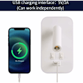Miniatyrbillede 4 af 5: LED væglampe, sengelampe med kontakt, USB-ladeport, soveværelsesbelysning med hvid justerbar spot [energiklasse f]