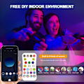 Miniatyrbilde 3 av 5: RGBCW taklampe med justerbar fargeintensitet med Bluetooth-fjernkontroll og applikasjon, intelligent stemmestyring, rund taklampe fo