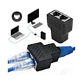 Pikkukuva 1 / 4: RJ45 Jakaja 1-2 naarasporttia, Internet-laajennusverkkoliitin, tukee Cat5e Cat6e Cat7 Cat5e Cat5e Cat7, musta