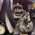 Miniatyrbilde 5 av 5: Sjakkbrikke skulptur ornamenter sjakkfigurer retro hjem dekorasjon enkel moderne sjakkbrikke ornamenter skrivebords ornamenter (Svart)