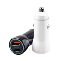 Miniatyrbillede 2 af 4: Sort Power Charger Dobbelt Port Hurtig Opladning Biloplader