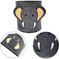 Miniatyrbild 2 av 5: Linnekorg i filt - Elefant, babykorg, rund förvaringskorg, hopfällbar, för kontoret, sovrummet, kläderna, böckerna