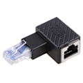 Miniatyrbillede 1 af 2: Højre Vinkel Albue Rj45 Han Til Hun Netværkskabel Lan Netværksforlænger 90 Graders Adapter