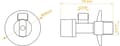 Miniatyrbild 2 av 5: Stoppventil med handtag, vinkelventil 1/2\", 1-pack, Silvern.