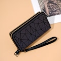 Miniatyrbild 5 av 5: Handledsrem Armband Diamant Plånbok PU Läder Väska Dam Clutch Semestergåva Gradient Färg