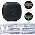 Miniatyrbillede 3 af 5: Kompakt spejl med 3x forstørrelse, bærbar lommespejl, dobbeltsidet LED-lys makeup spejl, USB-C genopladeligt rejsespejl (sort)