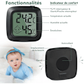 Miniatyrbild 2 av 5: 2 st mini termometer Digital Hygrometer med hög precision, inomhushygrometertermometer, med strömbrytare, omvandlingsbar ℃/℉, för vardagsrum baby r