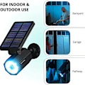 Pikkukuva 5 / 5: Bionic Spotlight Deluxe LED aurinkolamput SOLAR ENERVICE LIIKETUNNISTIMELLA 25 JALKA ulkokäyttöön vedenkestävä valaistus ulkotiloihin (musta) koko
