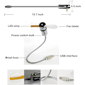 Miniatyrbillede 2 af 5: Led Usb-blæser, Ny Kreativ Programmerbar USB-drevet Bærbar Blæser, Mini Gooseneck DIY Beskedblæser til Laptop og Computer med Farverige Lys