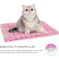 Miniatyrbillede 4 af 5: Super blød kæledyrsseng (hund/kat) med sødt print | Dobbeltsidet uldkassemadras | Maskinvaskbar kæledyrsmadras (Pink)