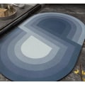 Miniatyrbilde 2 av 4: Badematte Natsume Enkelt Bad Dør Absorberende Gulvmatte (Oval) - Blå 45*150cm